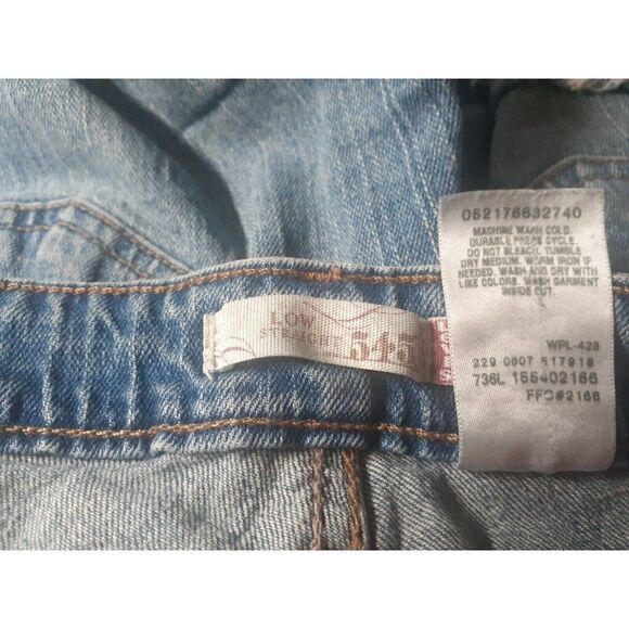 Levi 545 Shorts Women's Cutoff Distressed Blue Jeans Size 28 - Picture 10 of 10